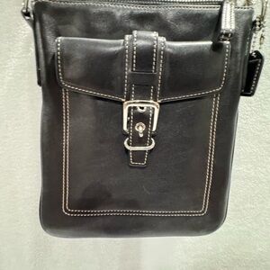 Coach Black Messenger Bag with Structured Design